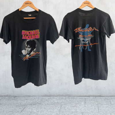Rare Vintage 80's Michael Jackson 1984 Thriller Black T-shirt Size Medium