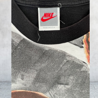 Rare Vintage OG Nike Jordan AOP T-shirt Nike Gray Tag. Black
