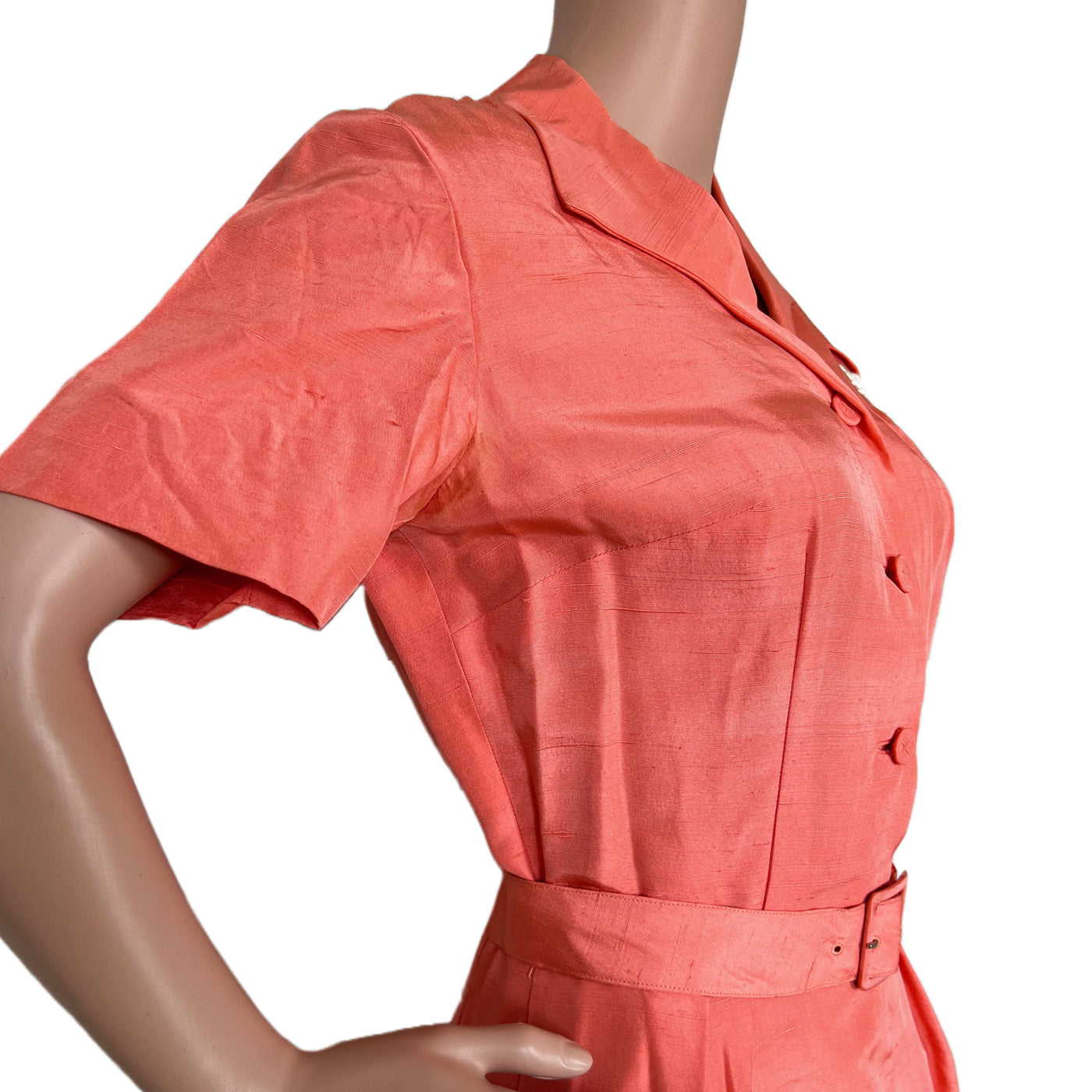 Vintage Dynasty Silk Dress Salmon color