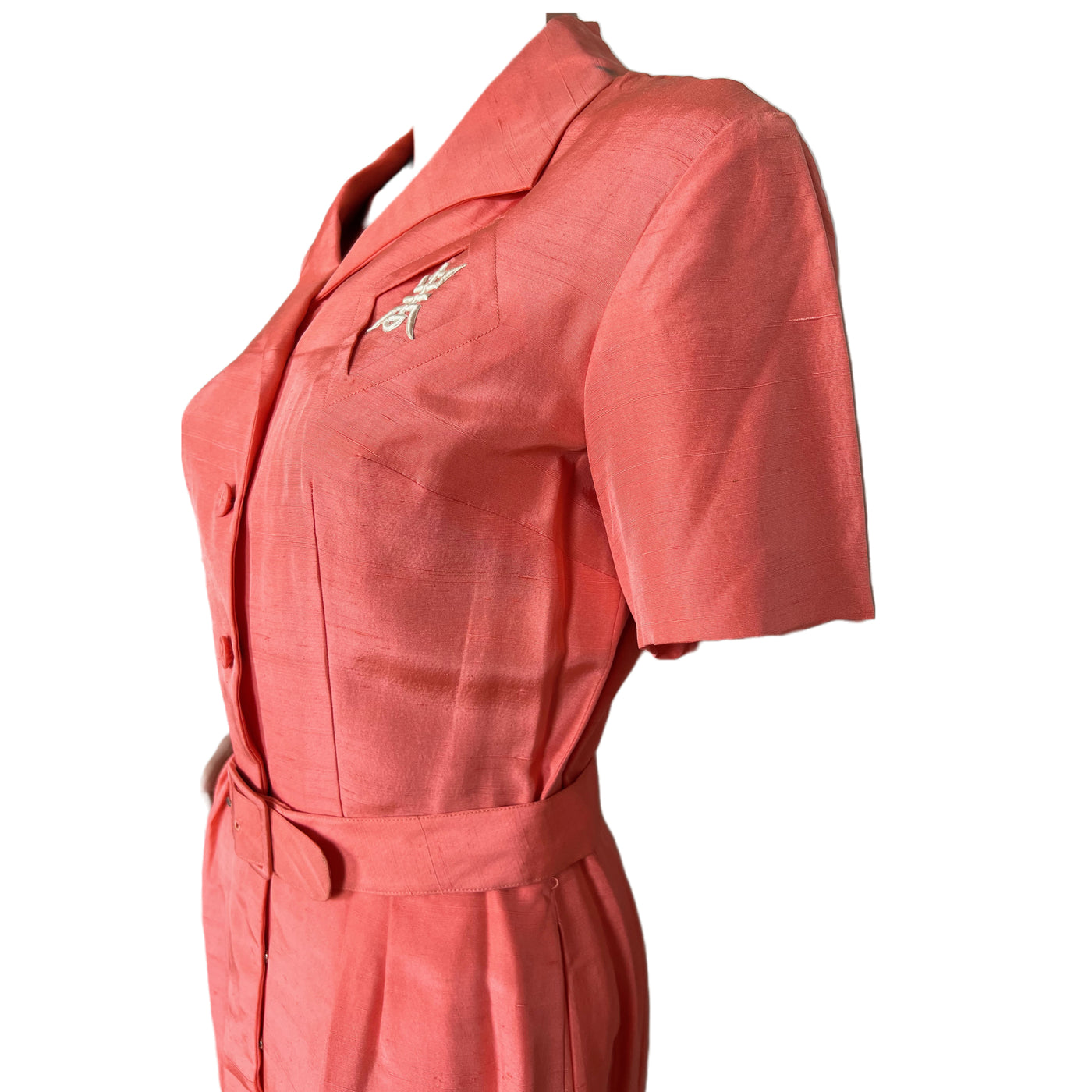 Vintage Dynasty Silk Dress Salmon color