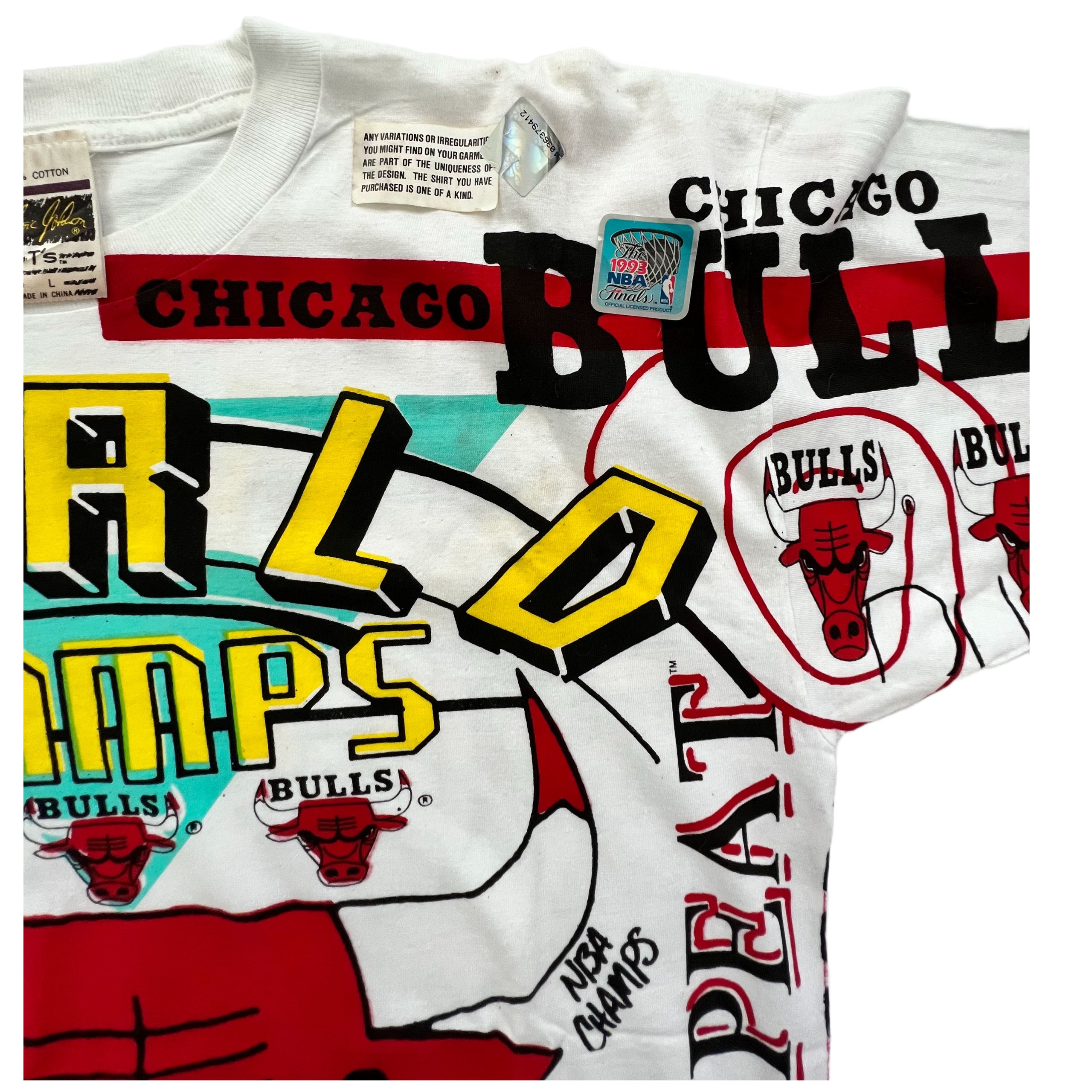 Vintage Chicago bulls Shirt 1993 NBA World Champs Bulls All