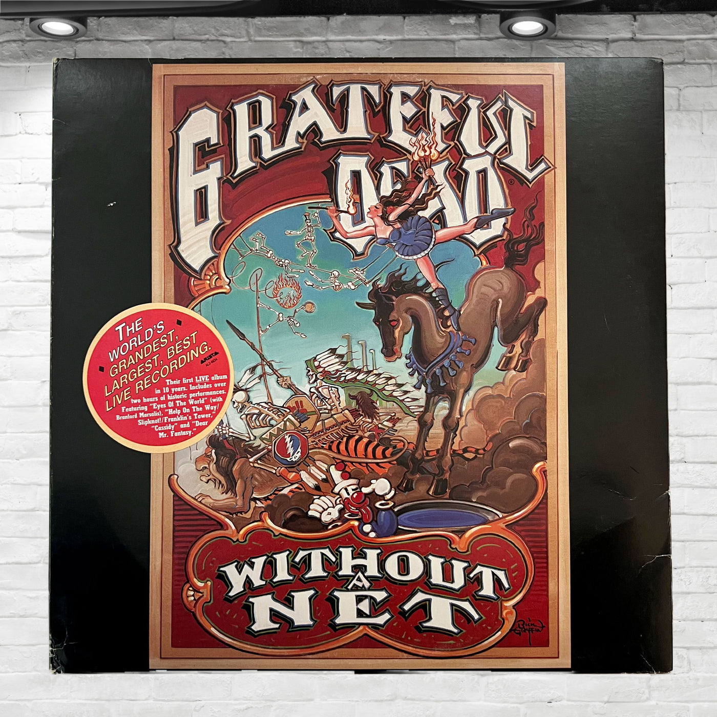 Vintage Original 1990 Grateful Dead Without A Net Vinyl Album 3 LP. Promo Stamp.
