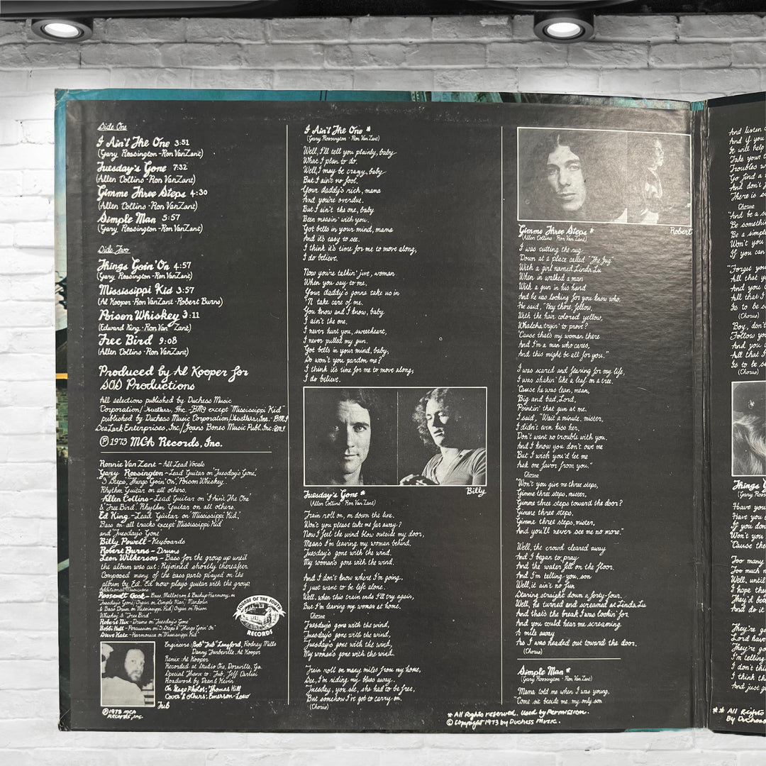 Vintage 1970s original Lynyrd Skynyrd "Pronounced 'Lĕh-'nérd 'Skin-'nérd" Vinyl Album