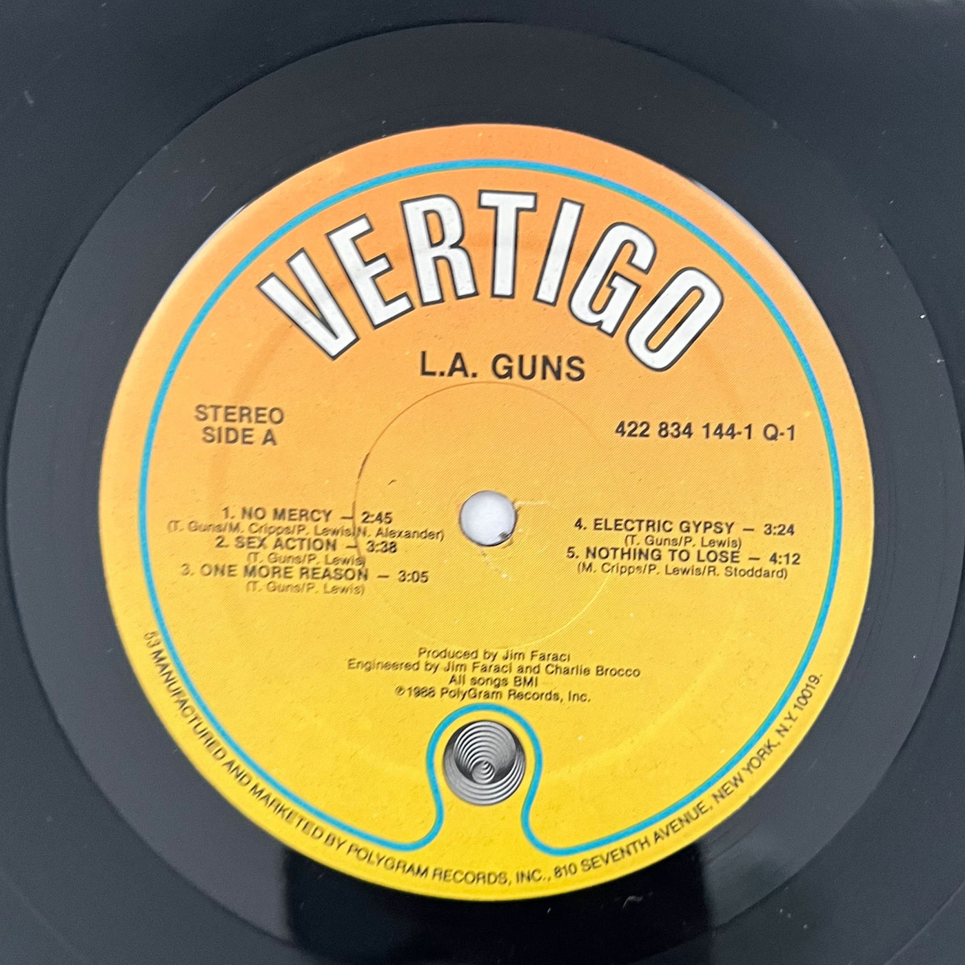 Vintage 1988 LA Guns LP self titled Vinyl Album