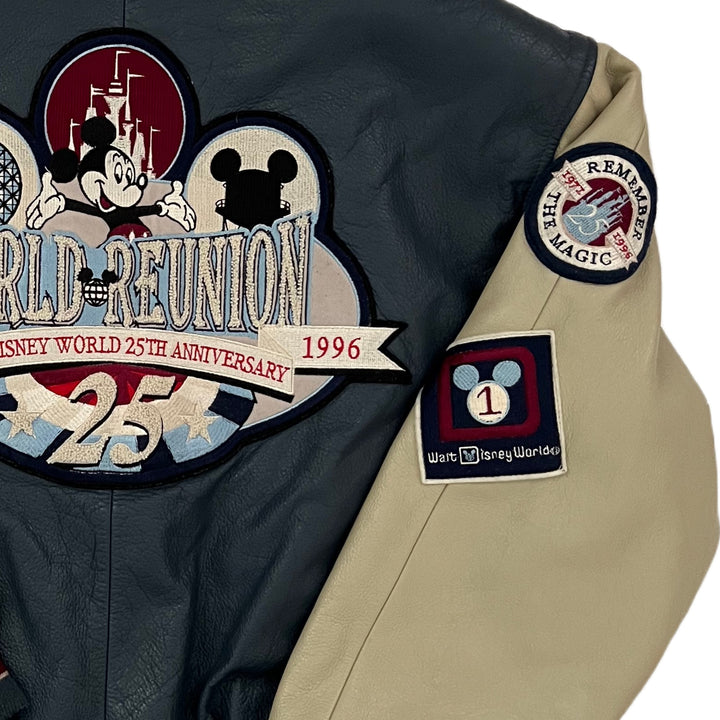 Vintage 1996 Disney World Reunion 25 Anniversary leather jacket. Large
