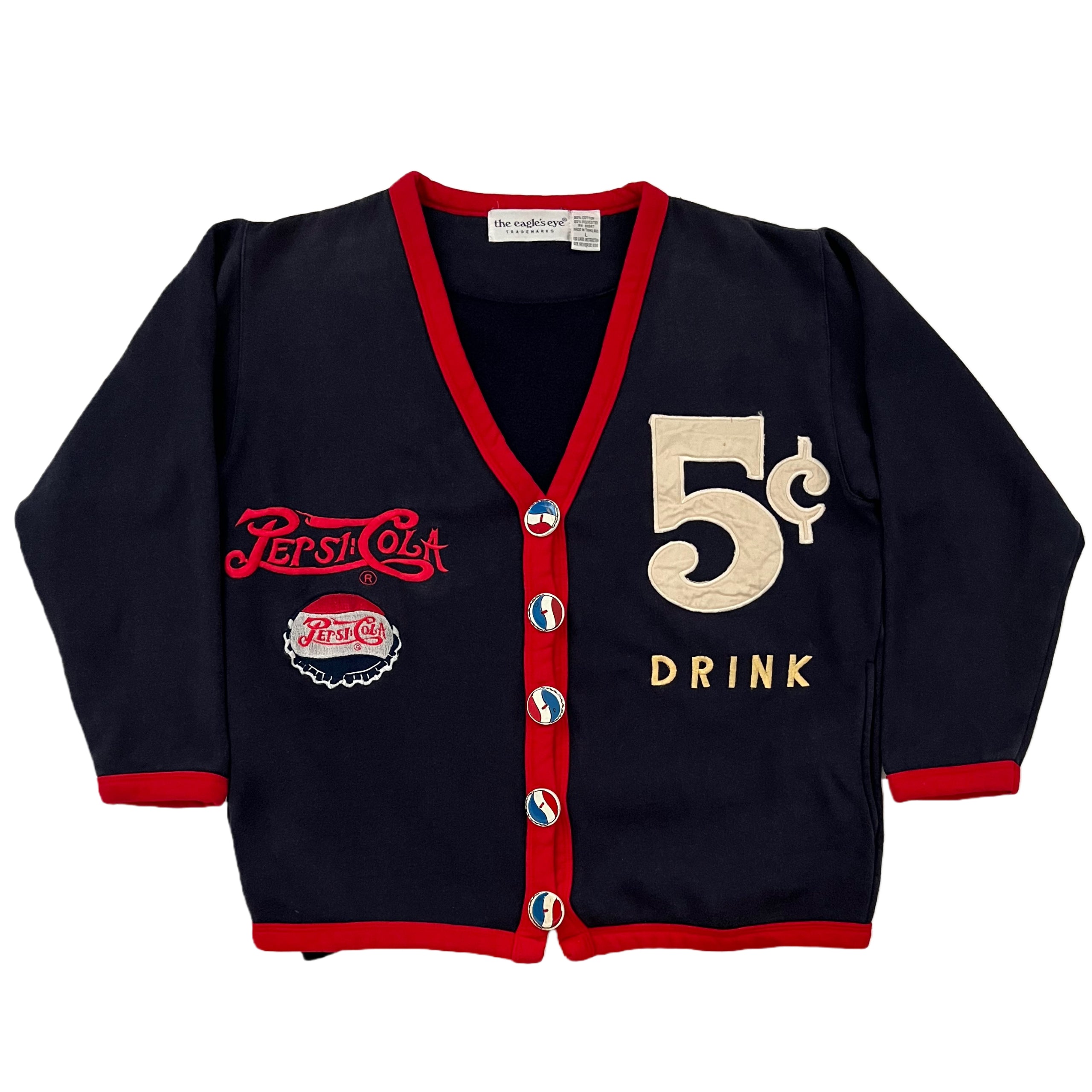 Rare 80's Vintage Women's The Eagle's Eye Pepsi cardigan
